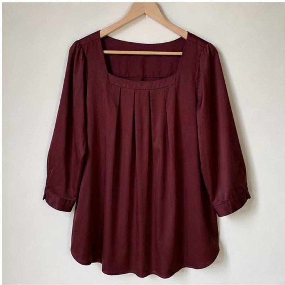 Burgundy Tie Neck Blouse